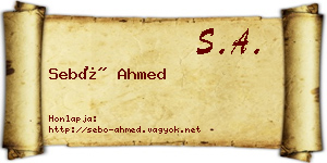 Sebő Ahmed névjegykártya